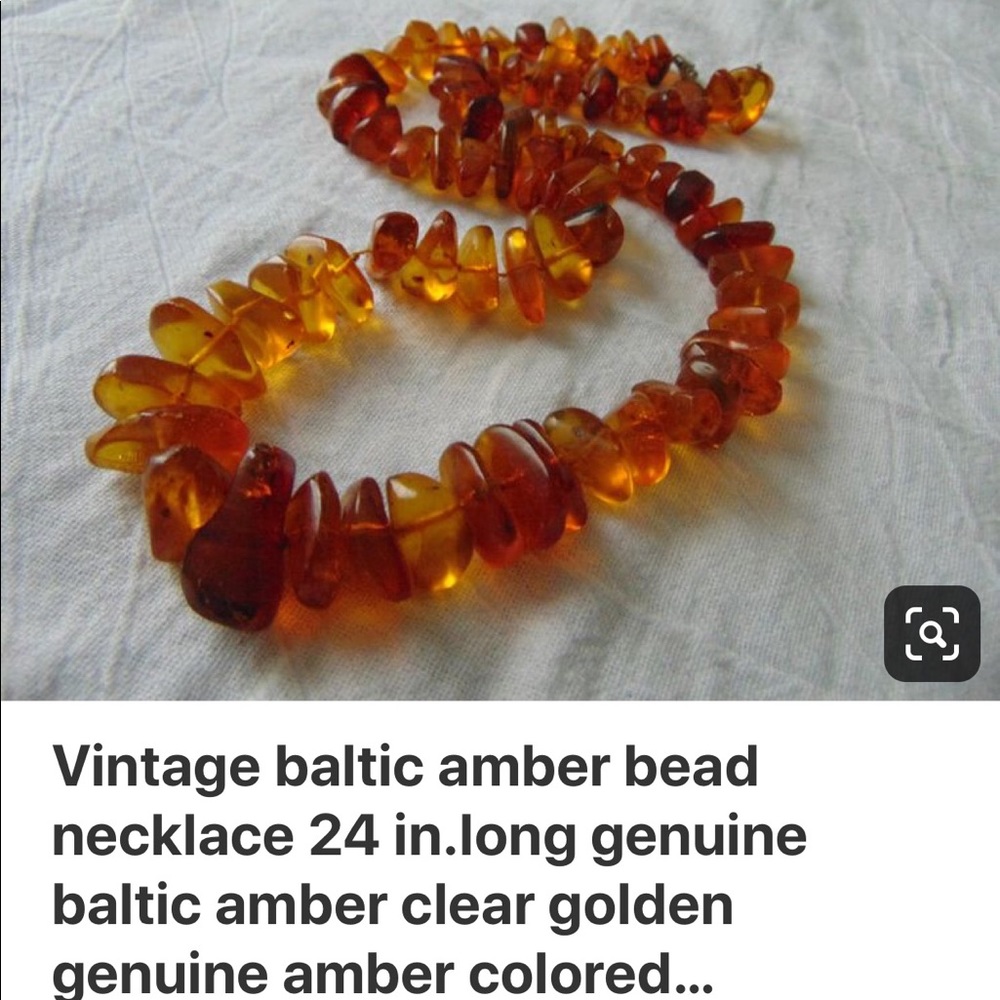 Sumptuous  24“ long vintage pure Baltic Amber.